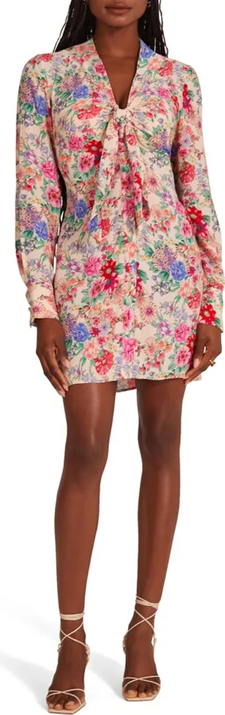 The Barely Holding It Together Floral Long Sleeve Minidress