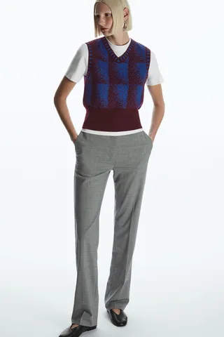 Tailored Straight-Leg Wool Pants