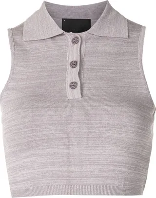Cropped Sleeveless Polo Shirt