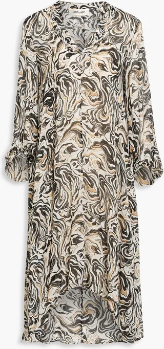 Ileana asymmetric printed chiffon dress