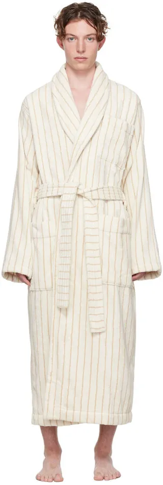Tekla Off-White Organic Cotton Bathrobe