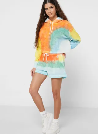 High Waist Colorblock Shorts