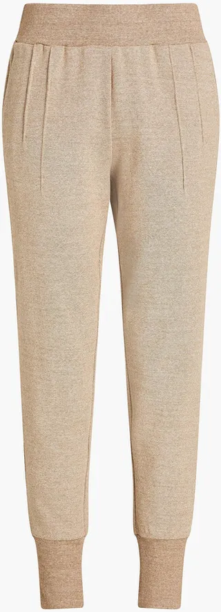 Amberly pintucked stretch-cotton jersey track pants
