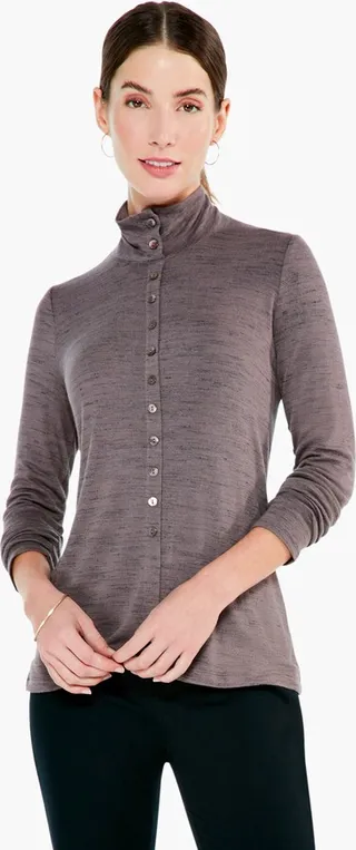 Spacedye Button Turtleneck