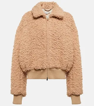 Wool-blend bomber jacket