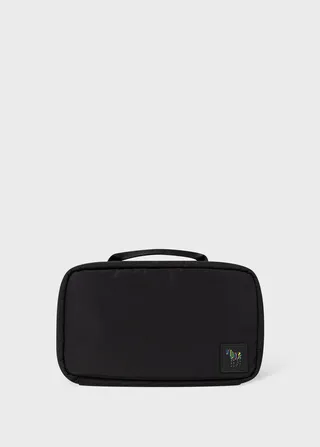 Black Recycled Polyester Zebra Wash Bag