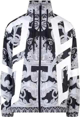 Versace Baroque Pattern Zip-Up Bomber Jacket