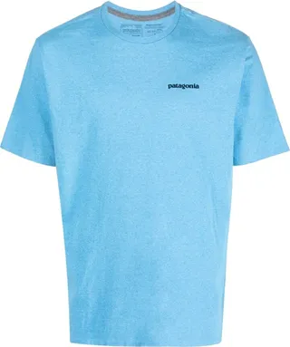 slub-texture logo-print T-shirt