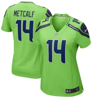 Women's Dk Metcalf Neon Green Seattle Seahawks Game Jersey