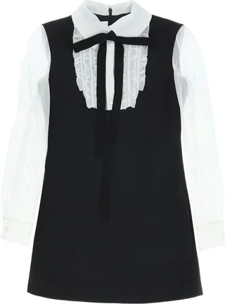 Valentino Crepe Couture Long-Sleeved Mini Dress