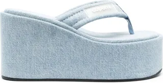 Logo-Patch 100mm Denim Flip-Flops