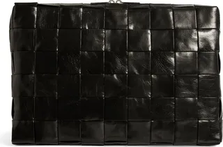 Bottega Veneta Large Leather Intreccio Cassette Document Case