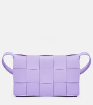 Cassette leather shoulder bag