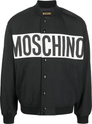 Logo-Stripe Bomber Jacket