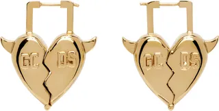 GCDS Gold Heartbreaker Earrings
