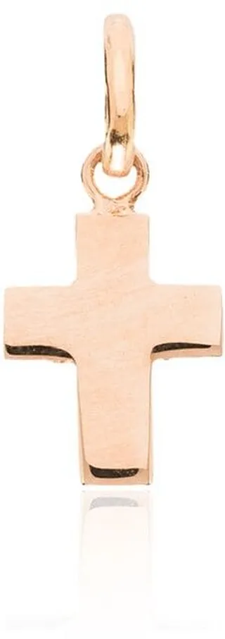 18kt Rose Gold Solid Cross Charm