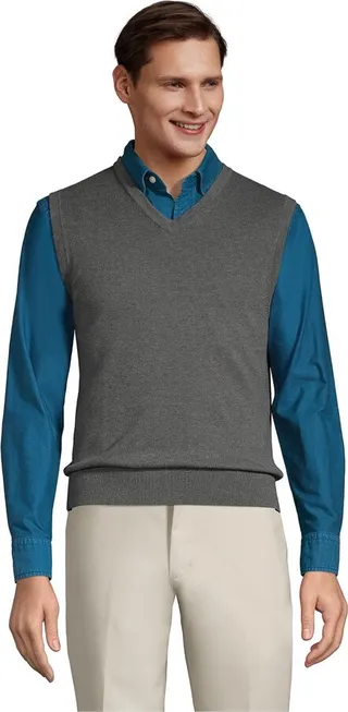 Lands' End Men's Fine Gauge Supima Cotton Sweater Vest