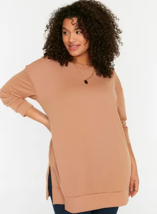 Side Slit Oversized Sweatshirt