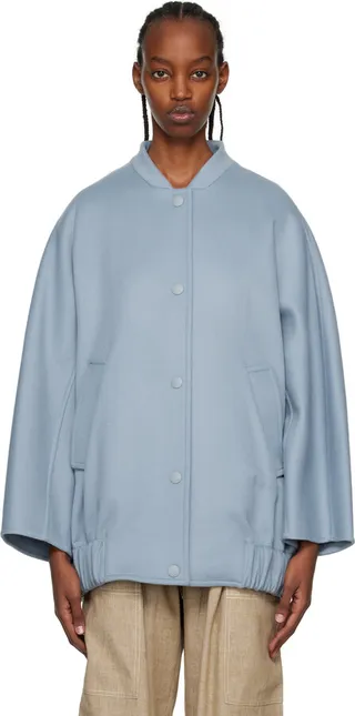 Max Mara Blue Estonia Bomber Jacket
