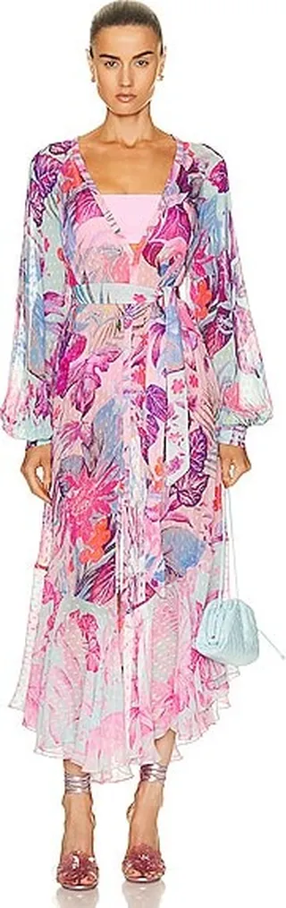 ROCOCO SAND Zazu Belted Cape in Pink