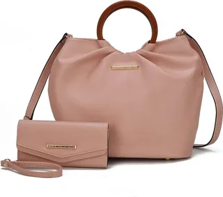 MKF Collection by Mia K Leilani Vegan Leather Tote Bag with Wallet - Pink