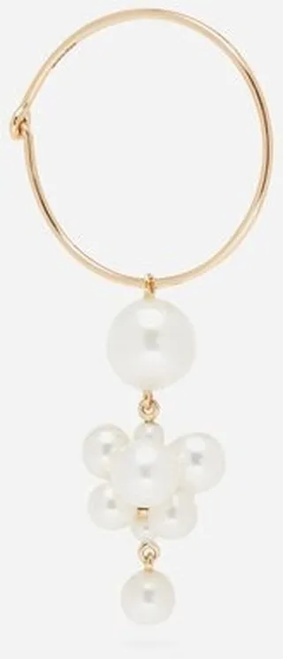 Boticelli Pearl & 14kt Gold Hoop Single Earring
