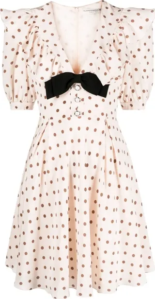 Polka-Dot Silk Minidress