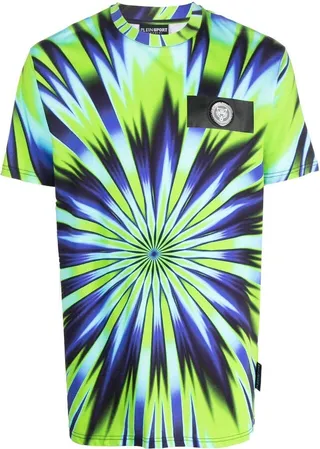 tie dye-print short-sleeved T-shirt