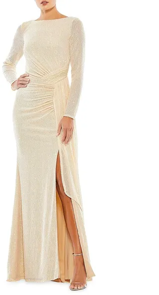 Draped Sequin Gown