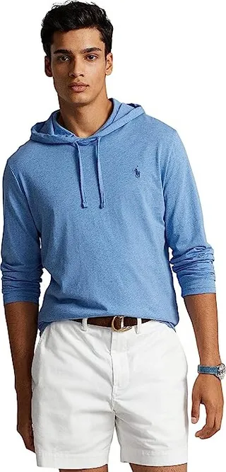 Polo Ralph Lauren Jersey Hooded T-Shirt (Pale Royal Heather) Men's Clothing