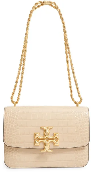 Eleanor Croc Embossed Leather Convertible Shoulder Bag