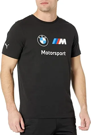 PUMA BMW M Motorsport Essentials Logo Tee (Black) Men's Clothing