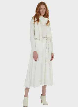 Belted Pleated Skirt