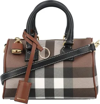 Burberry Checked Zipped Mini Tote Bag