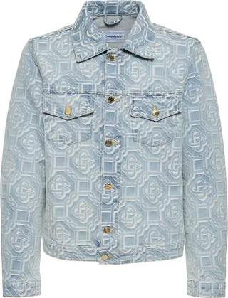 Monogram jacquard cotton denim jacket