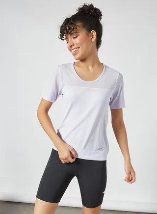 Infinite Short Sleeve Top Lavender Mist/Reflective Silv