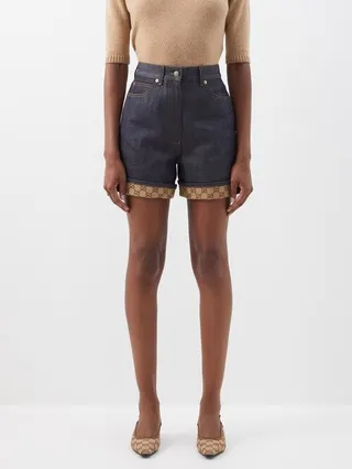 High-waisted Denim Shorts