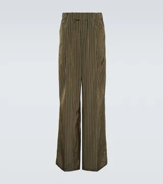 Striped wide-leg pants