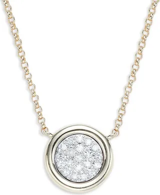 14K Yellow Gold & Diamond Pendant Necklace