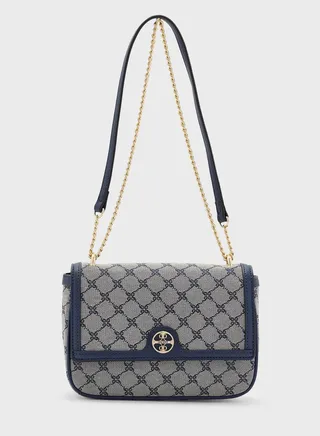 Chain Detailed Flap Over Crossbody