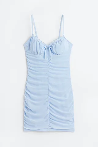 Gathered Mesh Dress