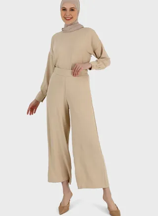 Round Neck Top & Pant Set
