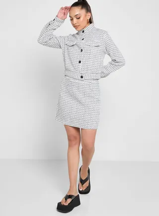 Tweed Jacket And Skirt Set