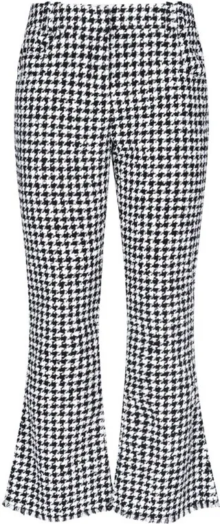 Balmain Houndstooth Cropped Flared Trousers