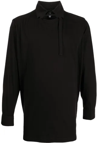 T-shirt panel long-sleeve shirt