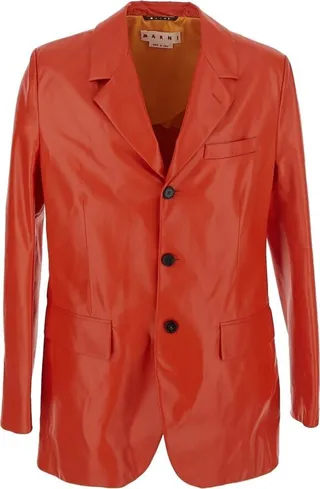 Marni Single-Breasted Leather Jacket