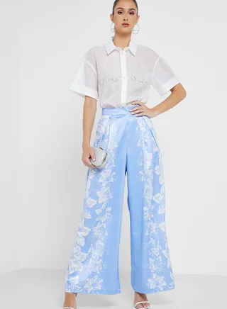 High Waist Printed Pants