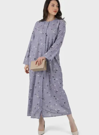 Floral Print Button Down Dress