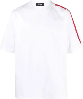 side-stripe short-sleeved T-shirt