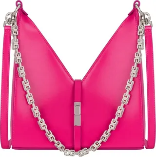Cut Out Mini Bag In Fuchsia Box Leather With Chain